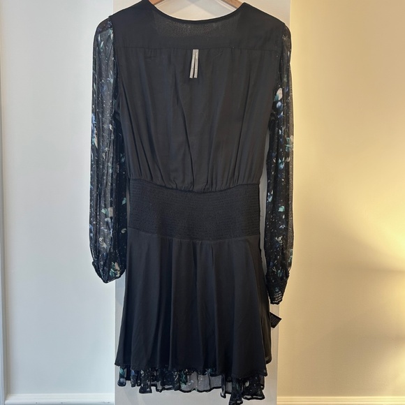 Anthropologie Ruched Mini Floral Dress - Blue Motif - Full Lined - Medium - Picture 7 of 10